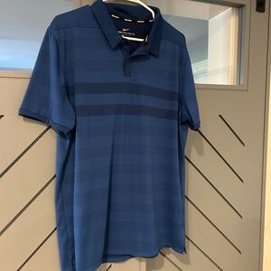 Nike Men's Striped Navy Polo Shirt